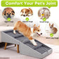 Ziluce 17" Dog Ramp Ottoman – Foldable Pet Ramp & Storage Ottoman | Linen Beige