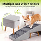 Ziluce 17" Dog Ramp Ottoman – Foldable Pet Ramp & Storage Ottoman | Linen Beige