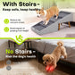Ziluce 17" Dog Ramp Ottoman – Foldable Pet Ramp & Storage Ottoman | Linen Beige
