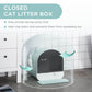 Covered Cat Litter Box with Odor Filter - Complete Privacy Kit with Tray, Scoop & Mat | Green Hooded Litter House - The Max & Rex Collection