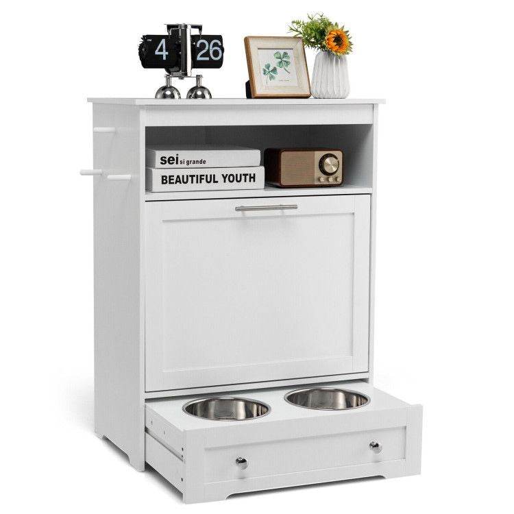 Pet Feeder Station with Stainless Steel Bowls & Storage Cabinet - Elevated Dog Food Station with Pull-Out Drawer | All-in-One Pet Organization - The Max & Rex Collection