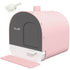Pink Covered Cat Litter Box with Odor Filter - Complete Privacy Kit with Tray, Scoop & Mat | Compact Hooded Litter House - The Max & Rex Collection