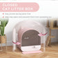Pink Covered Cat Litter Box with Odor Filter - Complete Privacy Kit with Tray, Scoop & Mat | Compact Hooded Litter House - The Max & Rex Collection