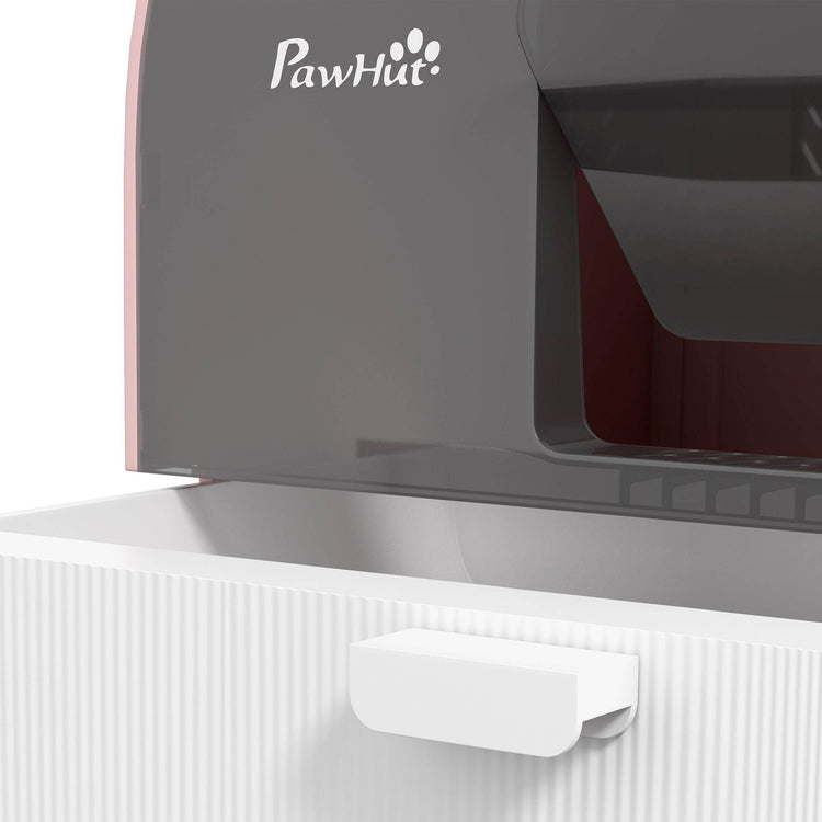 Pink Covered Cat Litter Box with Odor Filter - Complete Privacy Kit with Tray, Scoop & Mat | Compact Hooded Litter House - The Max & Rex Collection