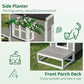 Weatherproof Outdoor Cat House with Porch & Escape Door - Feral Cat Shelter with Plant Stand | Dark Grey/White Wood Construction - The Max & Rex Collection