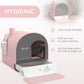 Pink Covered Cat Litter Box with Odor Filter - Complete Privacy Kit with Tray, Scoop & Mat | Compact Hooded Litter House - The Max & Rex Collection