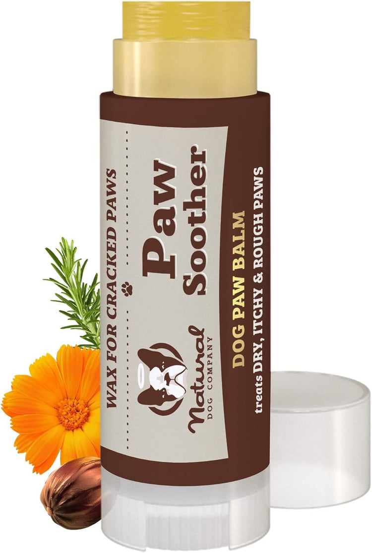 Natural Dog Company Pawtection Balm for Dogs, Dog Paw Protector, Moisturizing Dog Paw Balm for Dry, Cracked Pad, Protects Paw from Extreme Weather, Paw Lotion for Allergies & Itching (0.15 Oz Stick)