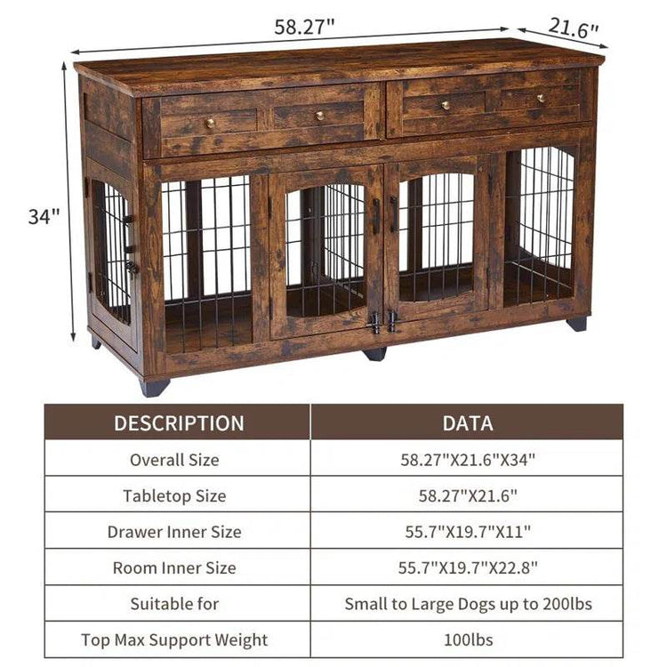 Dog Crate Furniture with Openable Partition - The Max & Rex Collection