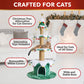66" H 3 Tier Noble Fir Cat Christmas Tree with Removable Skirt & Scratching Post
