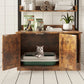 Litter Box Enclosure with Shelves and Doors