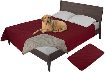 Easy-Going 100% Waterproof Dog Bed Cover Washable Couch Cover Non-Slip Sofa Cover Leakproof Blanket Furniture Protector Cover Reusable Incontinence Bed Underpads for Pets Kids Dog Cat(68X82 In,Gray) - The Max & Rex Collection