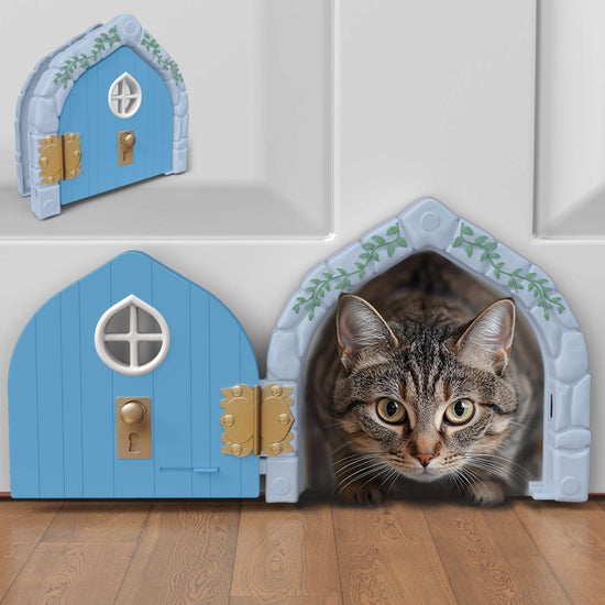 Fairy™ Door Interior Pet Door - Large Cat Door for Cats up to 20 Lbs, Durable & Versatile Indoor Kitty Door for Solid or Hollow Core, Stylish Cat Hole, Comfortable, Easy Install, with Tight Lock