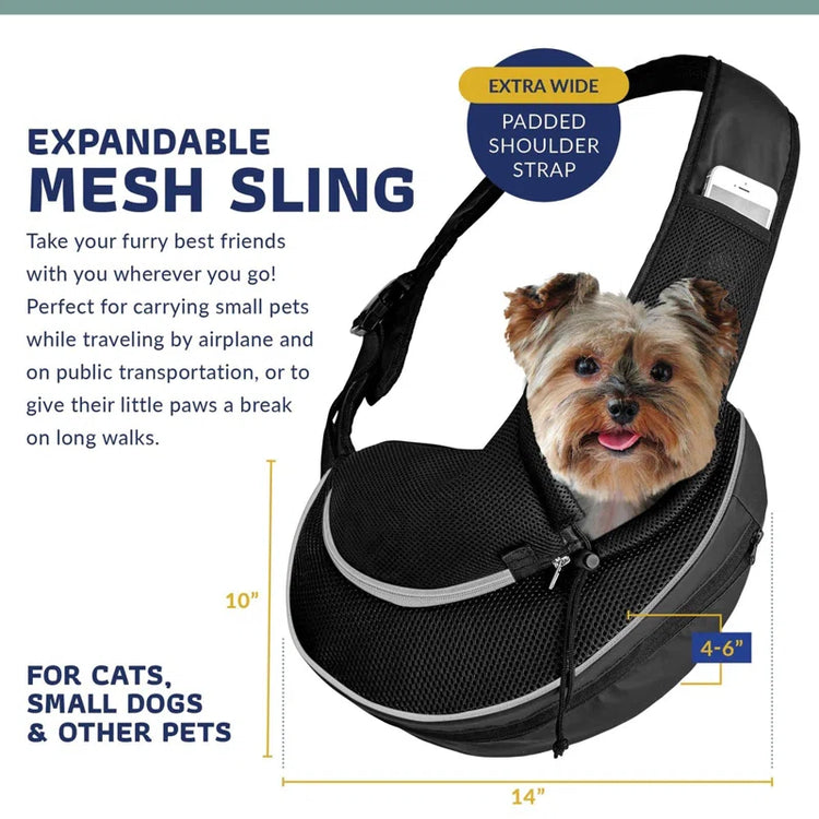 Katziela Angret Expandable Sling Pet Carrier for Small Dog, Cat and Puppy