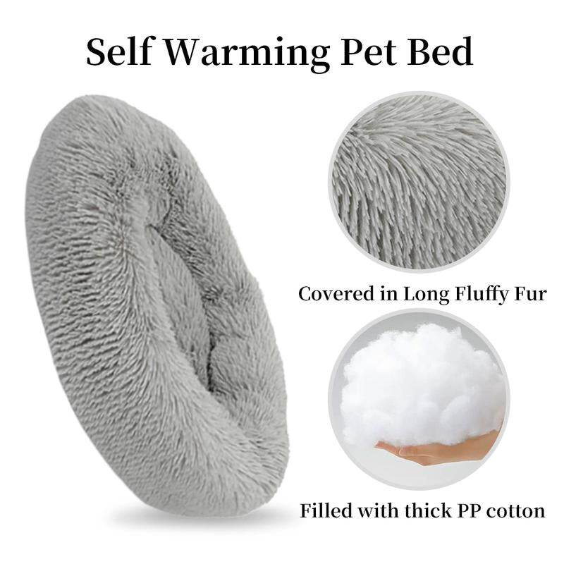 Orthopedic Anti-Anxiety Donut Bed for Dogs & Cats – Soft, Washable, Cozy - The Max & Rex Collection