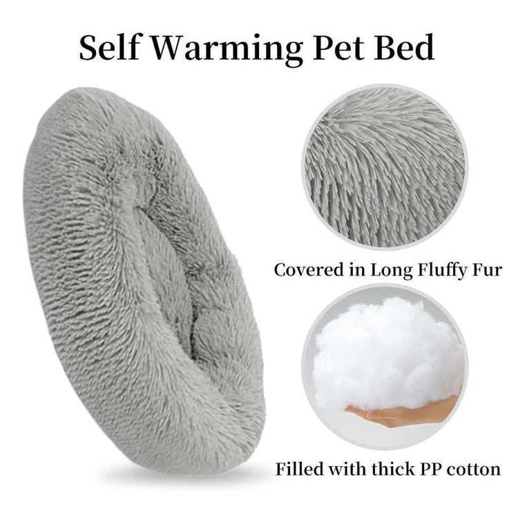Orthopedic Anti-Anxiety Donut Bed for Dogs & Cats – Soft, Washable, Cozy - The Max & Rex Collection