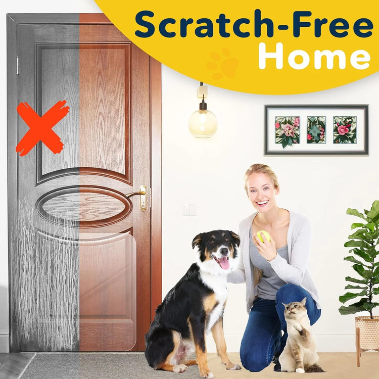 43" X 17" Door Scratch Protector, Plastic Scratch Shield Protect for Cat/Dog, Duty Flexible Door Guard Cover for Furniture, Wall