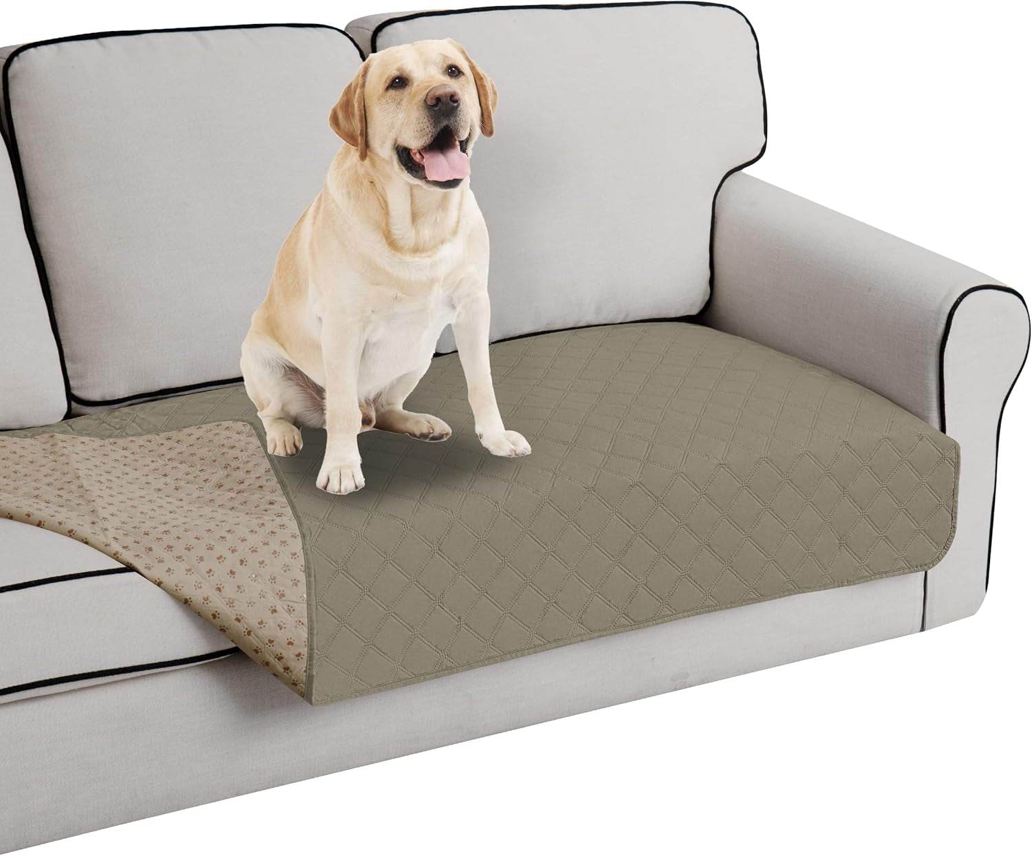 Easy-Going 100% Waterproof Dog Bed Cover Washable Couch Cover Non-Slip Sofa Cover Leakproof Blanket Furniture Protector Cover Reusable Incontinence Bed Underpads for Pets Kids Dog Cat(68X82 In,Gray) - The Max & Rex Collection