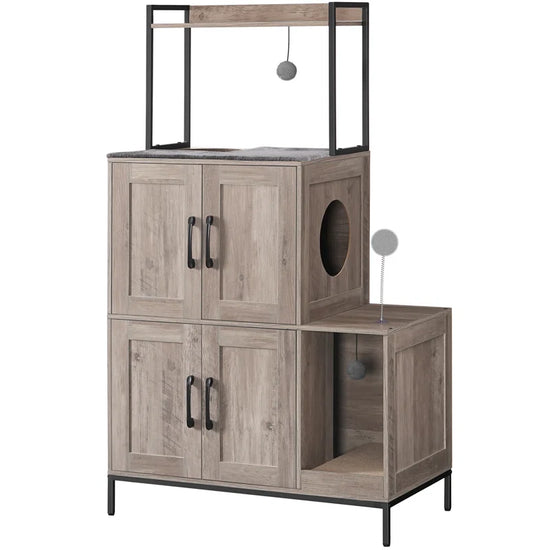 2 in 1 Hidden Cat Litter Box Enclosure Furniture