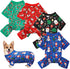 Weewooday 4 Pieces Christmas Dog Pajamas Christmas Element Puppy Clothes Santa Snowman Xmas Holiday Pet Puppy Pajamas Christmas Tree Snowflake Dog Pajama (Santa Patterns,Large)