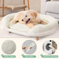 2-Piece Set Pet Beds for Medium Dogs and Cats, Thick Foam Pet Sofa with Removable Cover and Solid Wood Legs