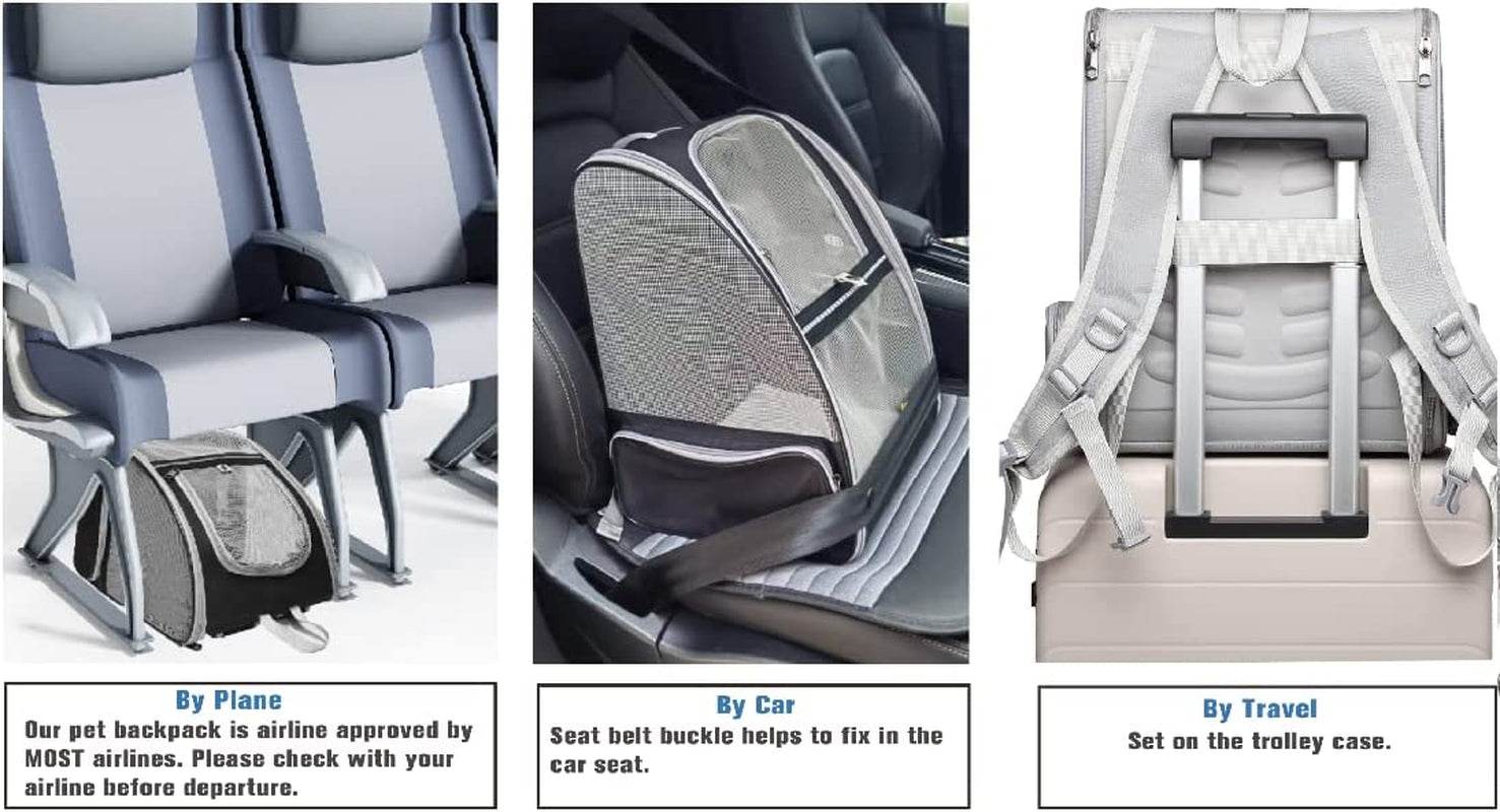 Texsens Innovative Traveler Bubble Backpack Pet Carriers for Cats and Dogs (Black) - The Max & Rex Collection