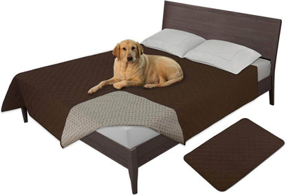 Easy-Going 100% Waterproof Dog Bed Cover Washable Couch Cover Non-Slip Sofa Cover Leakproof Blanket Furniture Protector Cover Reusable Incontinence Bed Underpads for Pets Kids Dog Cat(68X82 In,Gray) - The Max & Rex Collection