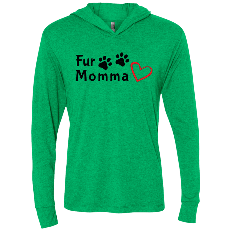 Fur Momma Tri-Blend Hooded T-Shirt – Soft Unisex Hoodie with Paw Print & Heart - The Max & Rex Collection