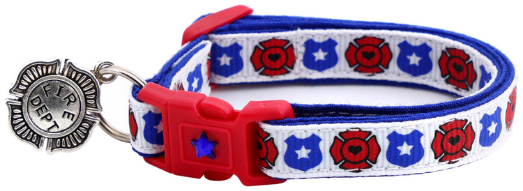 Fire & Police Badges Cat Collar – Breakaway Safety Collar for Cats & Kittens - The Max & Rex Collection