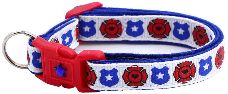 Fire & Police Badges Cat Collar – Breakaway Safety Collar for Cats & Kittens - The Max & Rex Collection