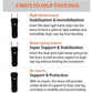 3-in-1 Long Rear Leg Hock Brace for Dogs – Rigid & Spring Inserts, Reflective Safety Straps (Pair)