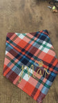 Personalized 100% Cotton Plaid Pet Bandana – Custom Name with Heart & Paw