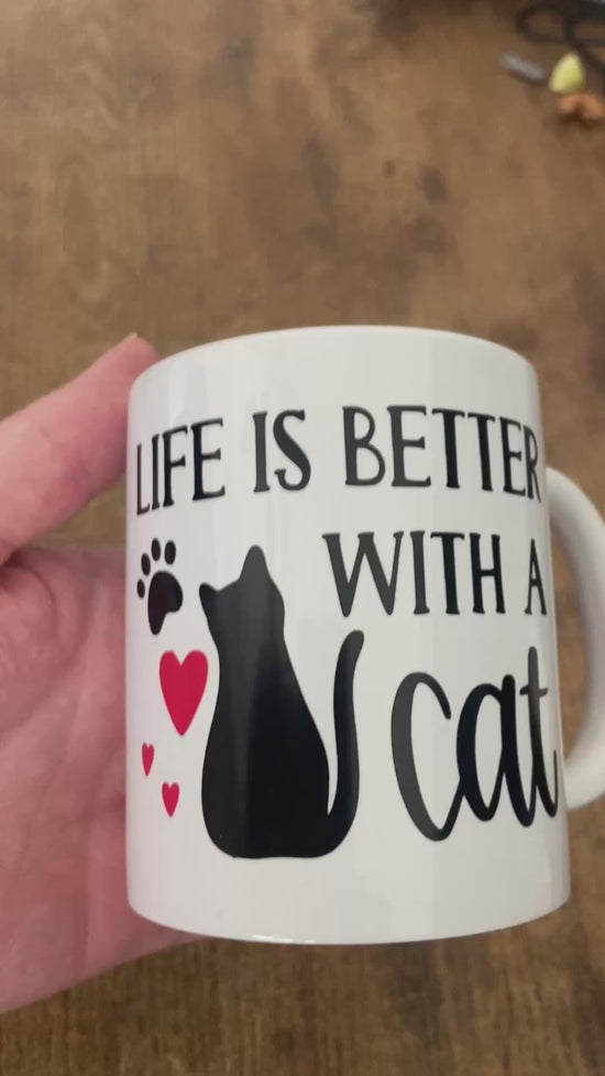 Life Is Better With a Cat – Personalized Name Mug