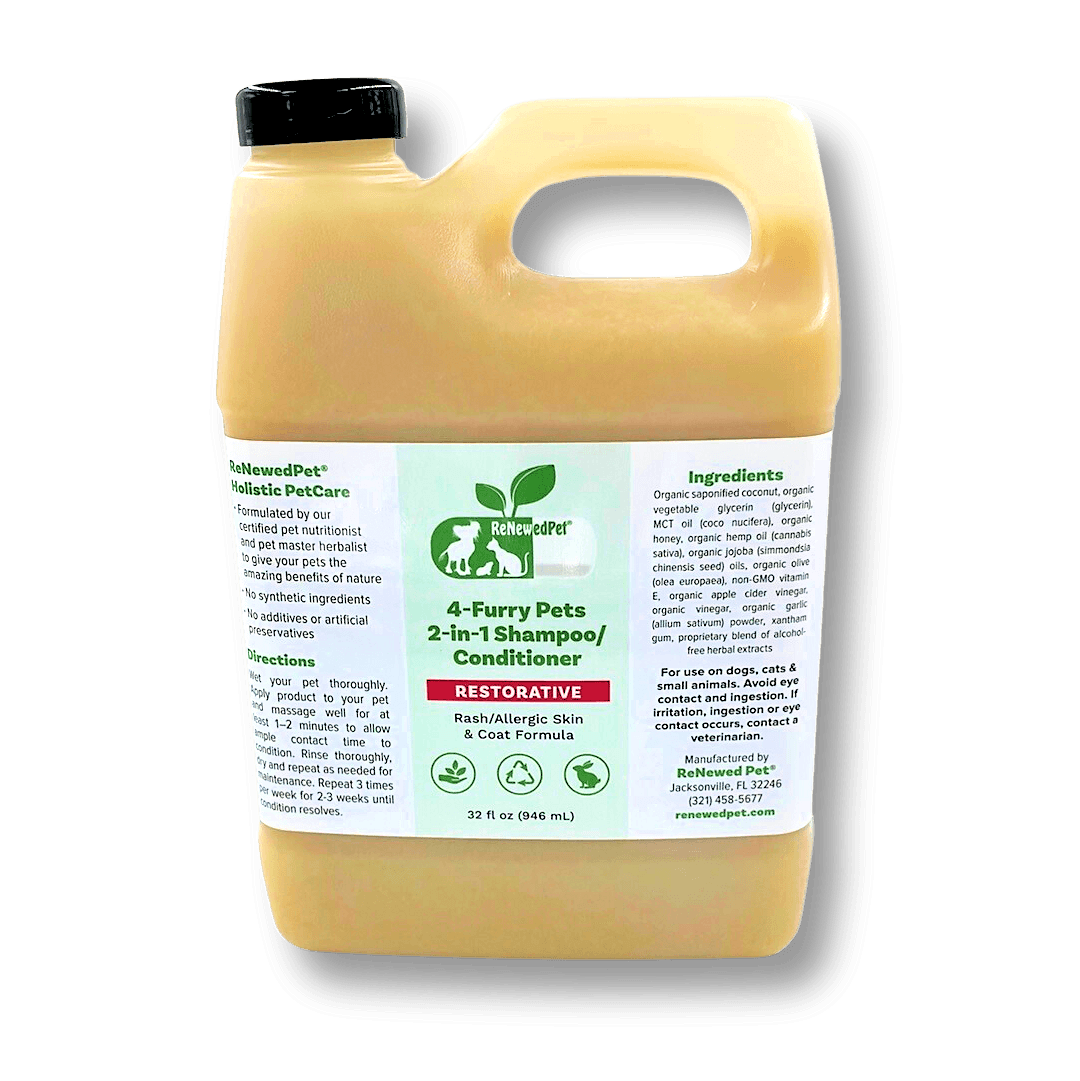 4-FURRY PETS 2-IN-1 * RESTORATIVE SHAMPOO & CONDITIONER - The Max & Rex Collection
