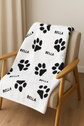 Custom Paw Print Sherpa Blanket – Personalized Pet Name Gift | Max & Rex Collection